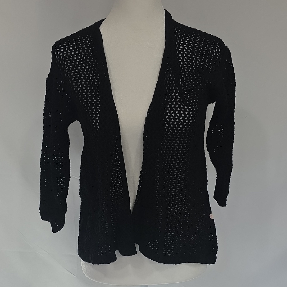 Black Open-Knit Women's Sweater
